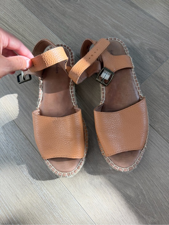 Soludos Shoes - Soludos Tan Leather Espadrille Sandals with Ankle Strap